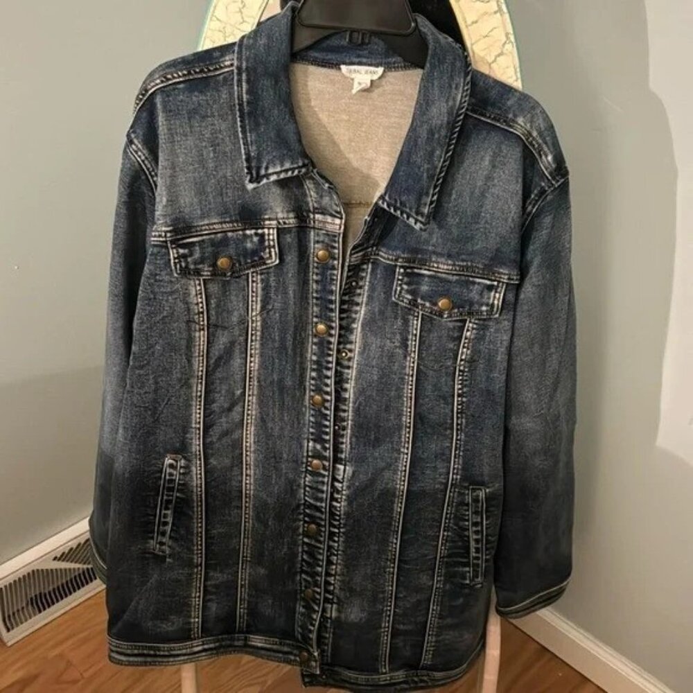 Tribal Jeans long denim jacket. Sz XL